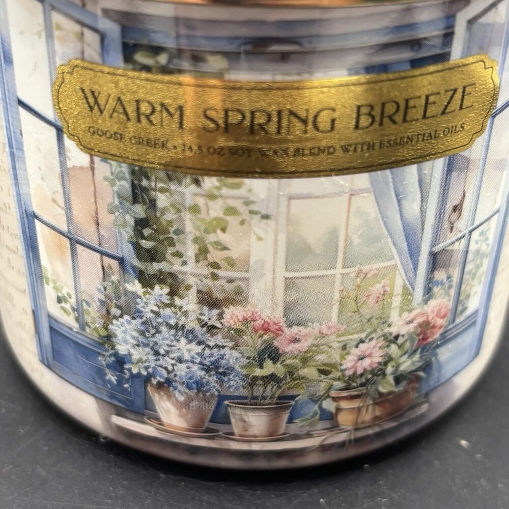 Goose Creek Warm Spring Breeze 3 wick Candle 14.5 oz Jar Water Woods Air Melon - Picture 3 of 14